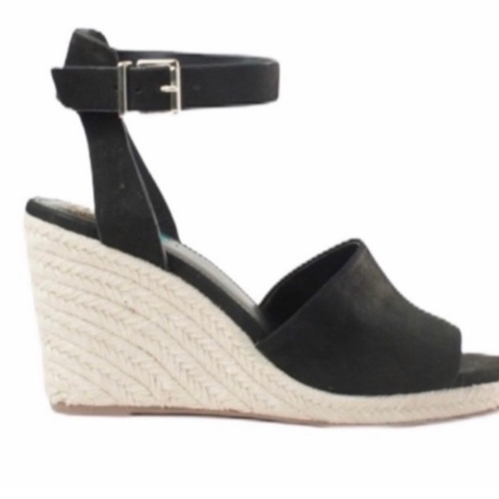Vince Camuto Leonita Espadrille Black Wedge Sandals size 8.5